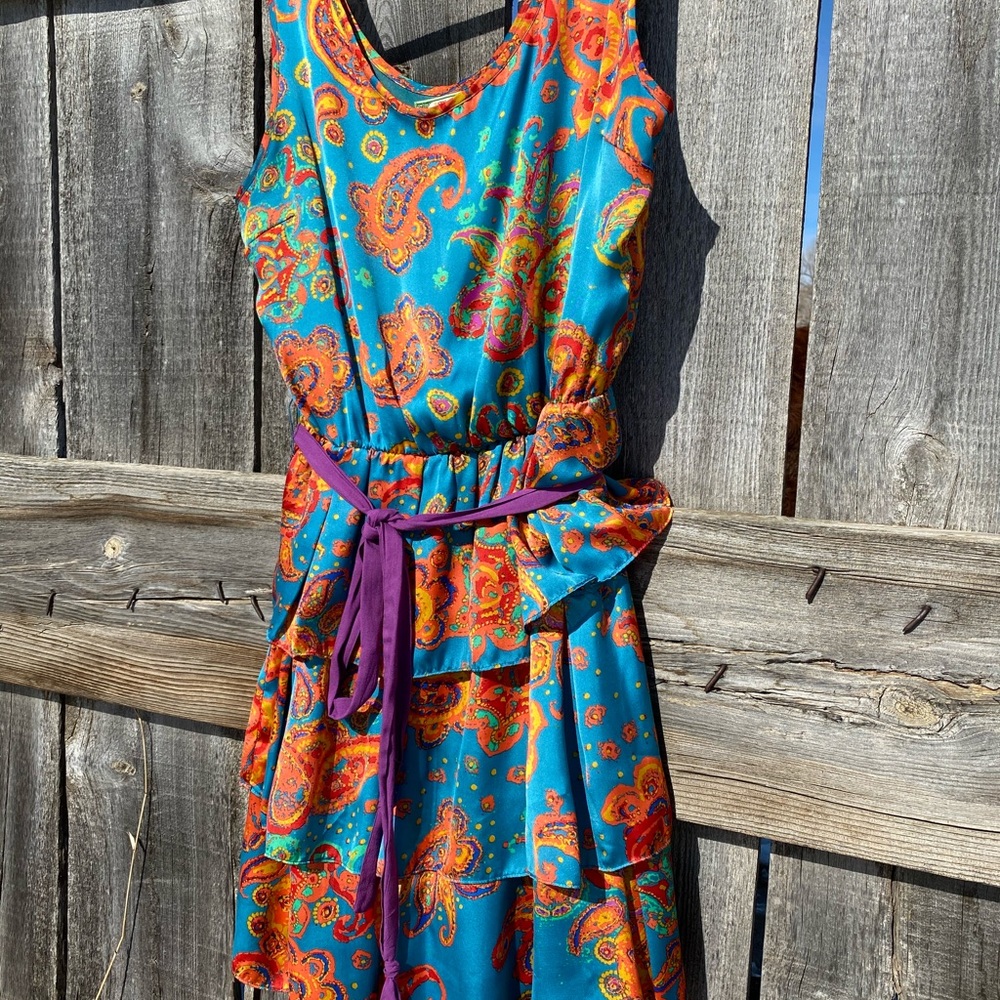 Dress, women’s turquoise paisley.